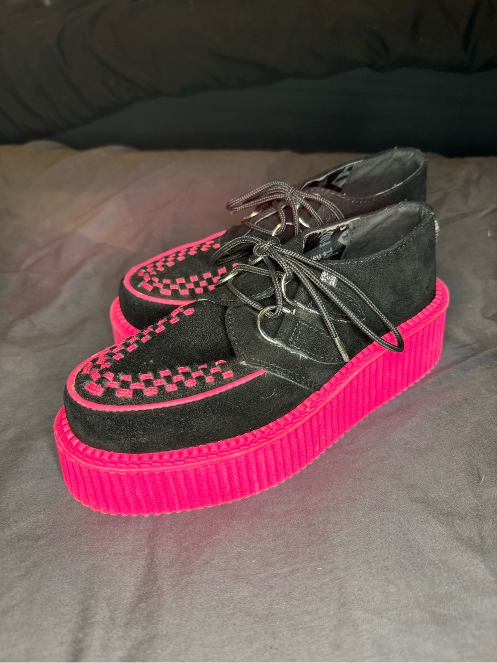 T.U.K. pink platform creepers